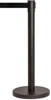Стойка ограждения с вытяжной лентой (черная) 3 м, сталь окрашенная в Сочи - картинка, изображение, фото